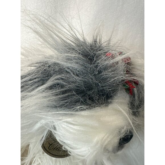 Yomiko Classic Shih Tzu Dog 14" Gray White Plush Stuffed Animal Russ Plaid Bow - Picture 7 of 7
